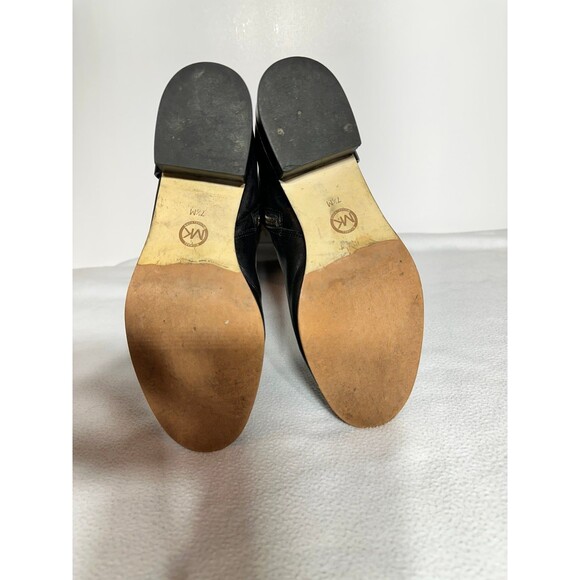 Michael Kors Fulton Harness Boot Black/Mocha Brown Leather Boot sz 7.5 - Picture 12 of 12